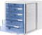 HAN ladenkast - met 5 gesloten laden - grijs / blauw transparant - HA-1450-64