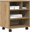 vidaXL - Printerstandaard - met - Wielen - Artisan - Eiken - 41x32x48 - cm
