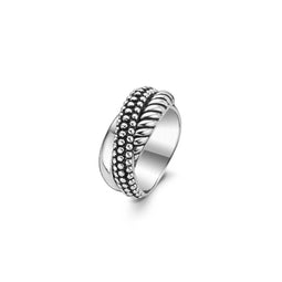 TI SENTO Ring - 925 zilver - Drie banden gerhodineerd - Zilver - Maat 17.25 mm (maat 54)