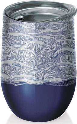BioLoco RVS Kantoorbeker Thermos - Golven in de Zee - 420ml