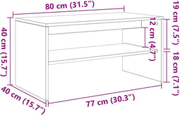 vidaXL - Tv-meubel - 80x40x40 - cm - bewerkt - hout - gerookt - eikenkleurig