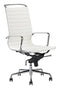 Feel Furniture - Luxe design bureaustoel van 100% rundleer - Hoge rugleuning - Wit