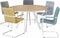Ronde vergadertafel 120cm Victory kleur frame Zwart (RAL9005) kleur blad Noten Hickory