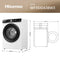 Hisense WF3S1043BW3 - Wasmachine - 10,5 kg - 1400 tpm - A - Wi-Fi & Steam - Wit