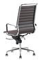Feel Furniture - Luxe design bureaustoel van 100% rundleer - Hoge rugleuning - Donkerbruin