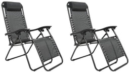 Feel Furniture - Buiten ligstoel - verstelbaar - Zwart - 2 stuks