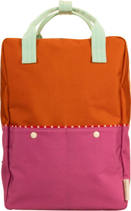 Sticky Lemon Backpack/Boekentas Large Better Together - Colourblocking - Gravel Orange - Rosette Pink