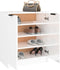 vidaXL - Schoenenkast - 59x35x70 - cm - bewerkt - hout - hoogglans - grijs