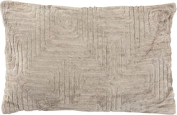 J-Line Kussen Doolhof - viscose - lichtgrijs