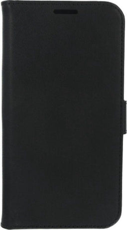 Valenta iPhone 12 Mini - Book Case - Handgemaakt zwart leer met kaartsleuven - Zwart