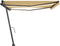 vidaXL - Luifel - handmatig - uittrekbaar - met - LED - 400x350 - cm - geel - en - wit