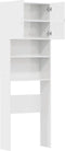 vidaXL - Wasmachinekast - 64x24x190 - cm - bewerkt - hout - hoogglans - wit