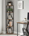 Vasagle Hoekplank met 5 Niveaus - Vintage Bruin/Zwart - 30 x 30 x 160 cm