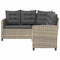 vidaXL - Tuinbank - met - tafel - en - kussens - L-vormig - poly - rattan - lichtgrijs