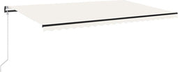 vidaXL - Luifel - automatisch - met - LED - en - windsensor - 500x350 - cm - crèmekleur