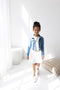 Like Flo F211-5841 - Meisjes Jurk - Off white met gouden glitter - Maat 140