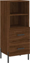 vidaXL - Dressoir - 34,5x34x90 - cm - bewerkt - hout - bruin - eikenkleur