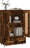 vidaXL - Hoge - kast - 69,5x31x115 - cm - bewerkt - hout - gerookt - eikenkleurig