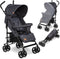Lionelo Elia - Buggy - Lichte 7kg en Duurzame Kinderwagen - 5-Punts Gordel - Verstelbare Rugleuning - Muskietennet - Geschikt voor Kinderen tot 15 kg - Grijs