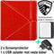 Origami Sleepcover Geschikt voor Kobo Libra H2O Hoes Rood + Screenprotector + Oplader * - ereader hoesje - cover