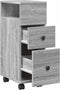 vidaXL - Badkamerkast - smal - met - wielen - bewerkt - hout - grijs - sonoma - eiken