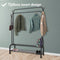 Brixy Kledingrek - Dubbel Kledingrek - Met Schoenenrek en Wielen - Zwart 163 x 110 x 35 cm