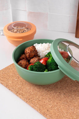 Amuse Tylla Sage Life Bowl -700ml - Lunchbox - Perfect Afsluitbare Verhouddoos - Saladebox voor onderweg - Groen