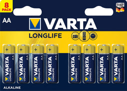 Varta Longlife AA - Alkaline Batterijen - 50,5mm - Geel