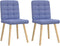 vidaXL - Eetkamerstoelen - 2 - st - stof - jeansblauw