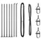 vidaXL - Hekpalen - met - Basisplaten - 7 - stuks - Ø32mm - 78,5cm - Gegalvaniseerd - Staal