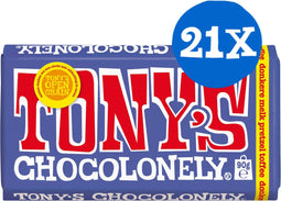 Tony's Chocolonely - Donkere Melk Pretzel Toffee - Chocolade met 42% cacao - 90 gram (21 stuks)