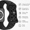 imoshion Sport⁺ bandje - Geschikt voor Apple Watch 1, 2, 3, 4, 5, 6, 7, 8, 9, 10, SE, Ultra (2) - 44/45/46/49 mm - Zwart - S/M