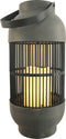 ProGarden Lantaarn - met kaars - solar LED - rattan zwart