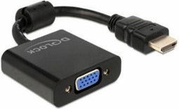 Delock HDMI naar VGA adapter - 0,15 meter - vergulde contacten - zwart