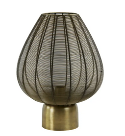 Light & Living SUNEKO - Tafellamp - Gevlochten Metaal Ø35 cm - Antiek Brons - E27