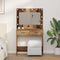 vidaXL - Kaptafel - met - LED - Verlichting - Oud - Hout - 78,5x41x135 - cm