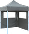 vidaXL - Partytent - met - 2 - zijwanden - inklapbaar - 2x2 - m - staal - antraciet