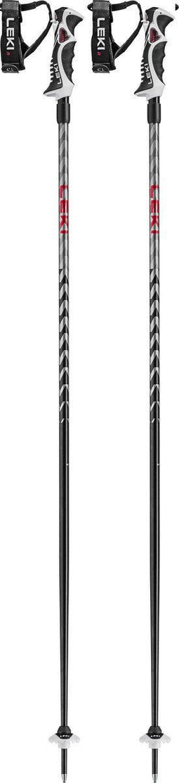 LEKI Hot Shot S - Skistokken - Trigger S Systeem - zwart/grijs/rood 120 cm