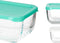 Set Lunchboxen Snow Box Rechthoekig Wit Turkoois (4 Stuks)