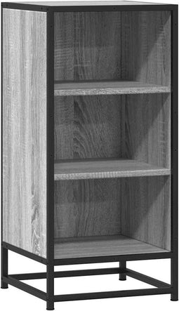 vidaXL - Dressoir - 35,5x35x76 - cm - bewerkt - hout - en - metaal - grijs - sonoma