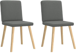 vidaXL - Eetkamerstoelen - 2 - st - stof - donkergrijs