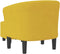 Kuipstoel met voetenbank fluweel geel