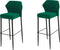 Louis Stapelbare barkruk groen, velvet gestoffeerd, brandvertragend - SET VAN 2