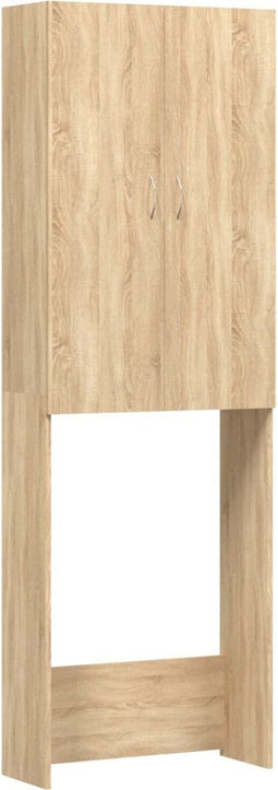 vidaXL - Wasmachinekast - 64x25,5x190 - cm - sonoma - eikenkleurig