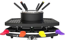 FAGOR - FG816 3-in-1 combinatie wisser + fondue + grill - 1100 W - 1,5 L capaciteit - 8 poelons + 6 fondue picks