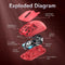 ATTACK SHARK X6 - Draadloze Gaming Muis - Pixart PAW3395 26000DPI RGB-Oplaadstation - Licht rood