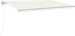 vidaXL - Luifel - automatisch - met - LED - en - windsensor - 500x300 - cm - crèmekleur