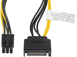 Lanberg CA-SA6P-10CU-0020 - Voedingskabel SATA naar PCI Express - 20 cm - Rood Zwart