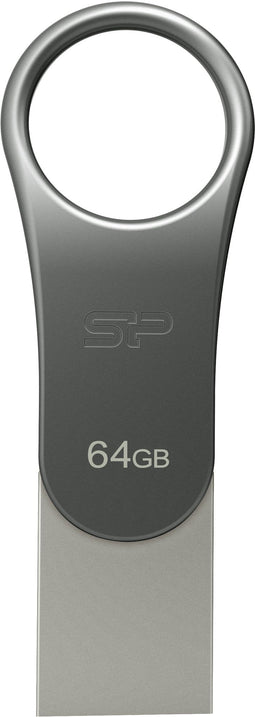 Silicon Power Mobile C80 - USB-stick - 64GB - USB 3.2 type-C - Titanium