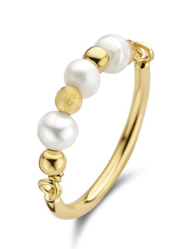 Casa Jewelry Ring Blanca S 52 - Aanschuifring - Goud Verguld - Wit